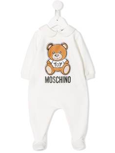 Moschino Kids боди с длинными рукавами и принтом