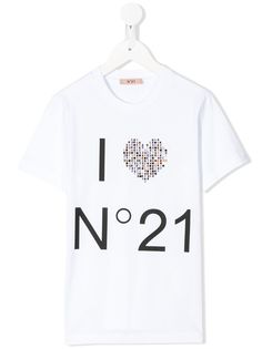 Nº21 Kids декорированная футболка