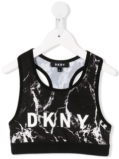 Dkny Kids укороченный топ с принтом