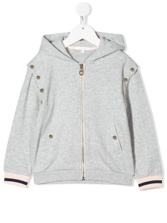 Chloé Kids толстовка на молнии с капюшоном и длинными рукавами