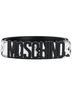 Moschino ремень с принтом и пряжкой-логотипом