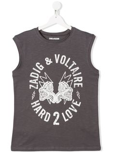 Zadig & Voltaire Kids топ без рукавов с логотипом и принтом