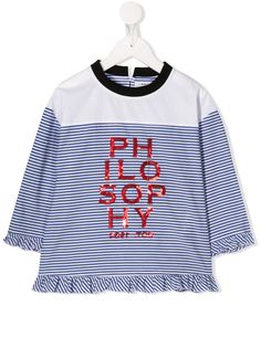 Philosophy Di Lorenzo Serafini Kids полосатая футболка с логотипом