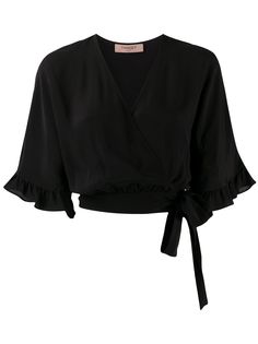 Twin-Set блузка с оборками и запахом