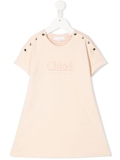 Chloé Kids платье-рубашка с логотипом