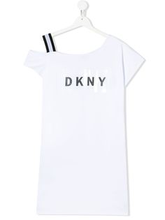 Dkny Kids платье-футболка с ламинированным логотипом