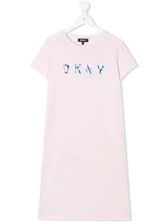 Dkny Kids платье-футболка с голографическим логотипом