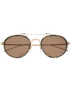Thom Browne Eyewear солнцезащитные очки черепаховой расцветки