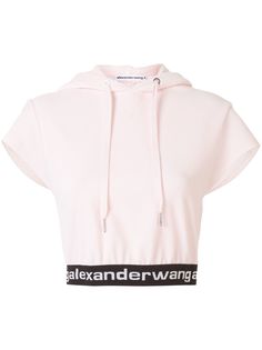 T By Alexander Wang укороченное худи с логотипом