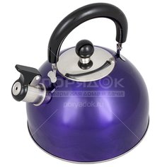 Чайник из нержавеющей стали Daniks MSY-021P фиолетовый со свистком, 3 л