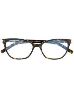 Saint Laurent Eyewear солнцезащитные очки в круглой черепаховой оправе