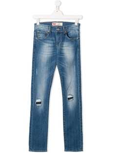 Levis Kids состаренные джинсы кроя слим