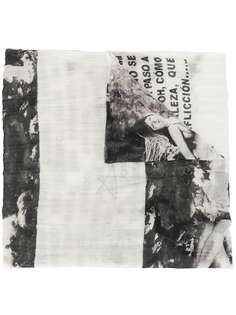 Rick Owens DRKSHDW шарф с графичным принтом и бахромой
