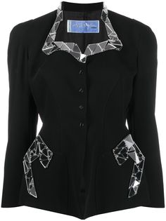 Thierry Mugler Pre-Owned приталенный жакет с аппликацией