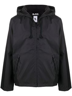 Black Comme Des Garçons logo print hooded jacket