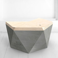 Рабочий стол гексагон брильянт в натуральном цвете березы (archpole) серый 132x74x114 см.
