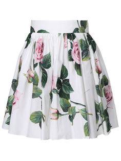 Хлопковая юбка-мини с цветами Dolce & Gabbana