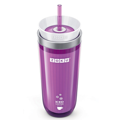 Стакан для охлаждения напитков iced coffee maker (zoku) фиолетовый 9x21x9 см.