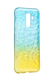 Чехол Krutoff для Samsung Galaxy A6 Plus SM-A605 Crystal Silicone Yellow-Blue 12239
