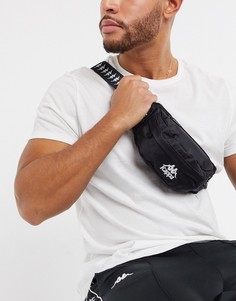 Черная сумка-кошелек на пояс с фирменной лентой Kappa 222 Banda Anais-Черный