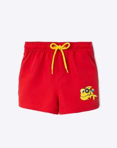Красные пляжные шорты с принтом для мальчика Gloria Jeans