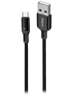 Аксессуар Rock R2 USB - Type-C 5A Metal Braided Charge & Sync Round Cable 1m Black RCB0731 78714