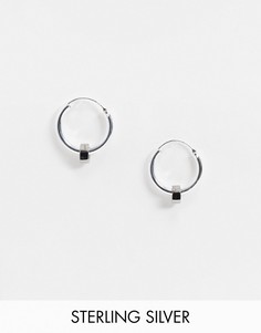 Серебряные серьги-кольца с контрастными гайками ASOS DESIGN-Серебряный