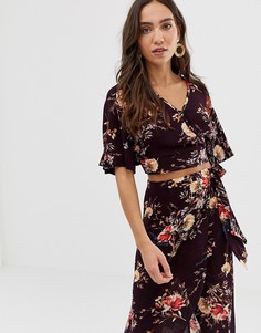 Band Of floral print crop top-Мульти