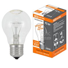 Лампа накаливания TDM Electric SQ0332-0037, 75 Вт, E27