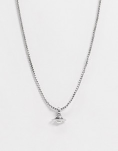 Серебристое ожерелье с подвеской-планетой Icon Brand-Серебряный