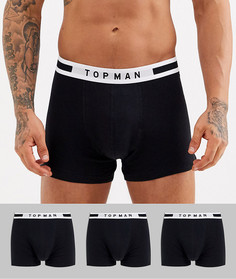 Набор из 3 черных боксеров-брифов Topman-Черный