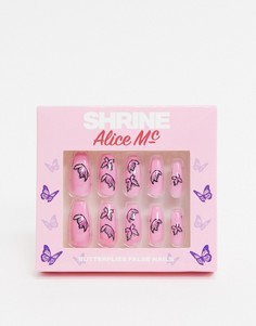 Накладные ногти с рисунком бабочек Shrine X Alice MC-Многоцветный