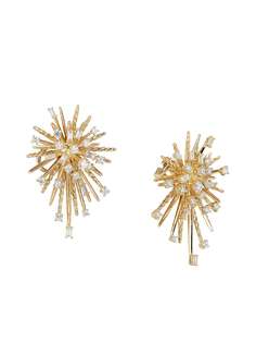 David Yurman 18kt yellow gold Supernova diamond climber earrings