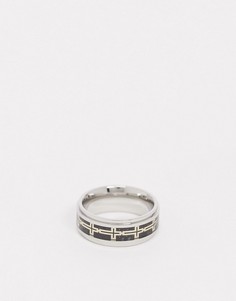 Серебристое кольцо с черной эмалью и крестами Seven London-Серебряный