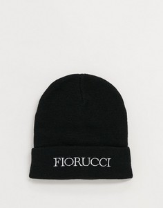 Черная шапка-бини с вышитым логотипом Fiorucci-Черный