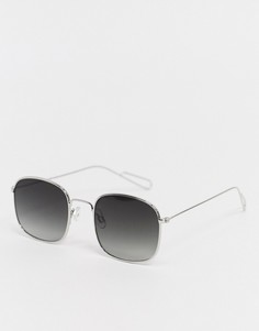 Солнцезащитные очки с серебристой оправой Weekday-Серебристый