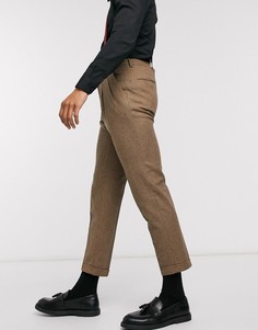 Коричневые укороченные​​​​​​​ брюки в клетку Shelby & Sons-Коричневый цвет