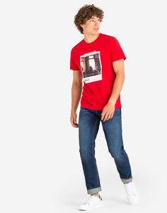 Красная футболка с принтом Gloria Jeans