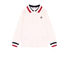 Хлопковое поло с длинными рукавами Moncler Enfant