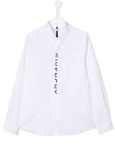 Givenchy Kids рубашка с длинными рукавами и логотипом