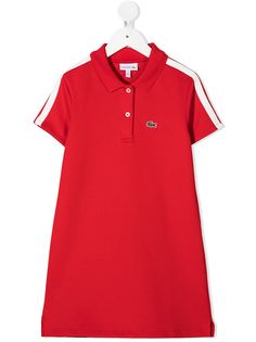 Lacoste Kids платье поло с вышитым логотипом