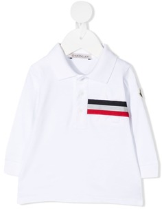 Moncler Enfant рубашка поло в полоску с длинными рукавами
