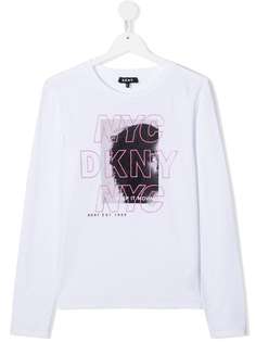 Dkny Kids футболка с круглым вырезом и графичным принтом