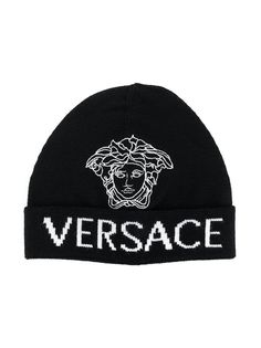 Young Versace трикотажная шапка бини с логотипом