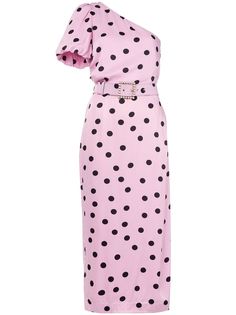 Rebecca Vallance платье миди Mattel на одно плечо в горох