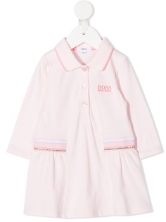 BOSS Kidswear платье поло с контрастными полосками