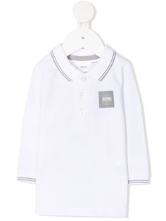 BOSS Kidswear рубашка поло с длинными рукавами и нашивкой-логотипом