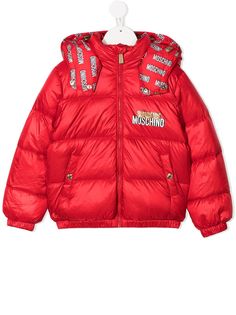 Moschino Kids куртка-пуховик с принтом Teddy Bear