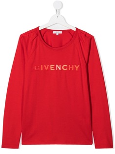 Givenchy Kids футболка с длинными рукавами и логотипом