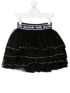 Balmain Kids ярусная мини-юбка из тюля